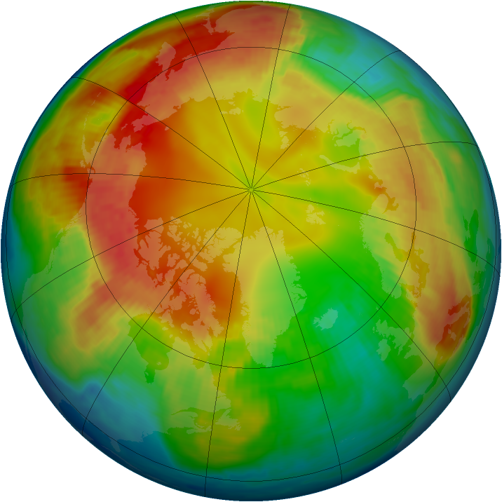 Arctic ozone map for 11 February 1999